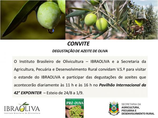 Convite degustação azeites Expointer 2019