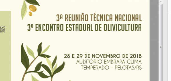 3º Reunião Técnica Nacional de Olivicultura e 3º Encontro Estadual de Olivicultura