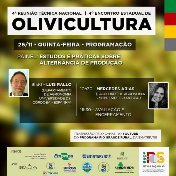 4ª Reunião Técnica Nacional e 4° Encontro Estadual de Olivicultura